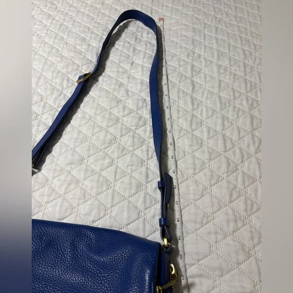 FOSSIL Preston Royal Blue Pebble Grain Leather Flap Crossbody Bag #ZB5875 - Picture 14 of 14